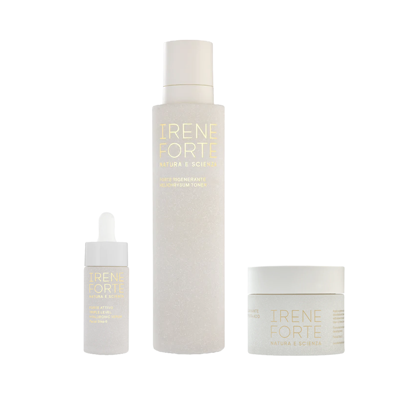 Irene Forte Hydrate & Exfoliate Collection - Toner, Scrub & Serum